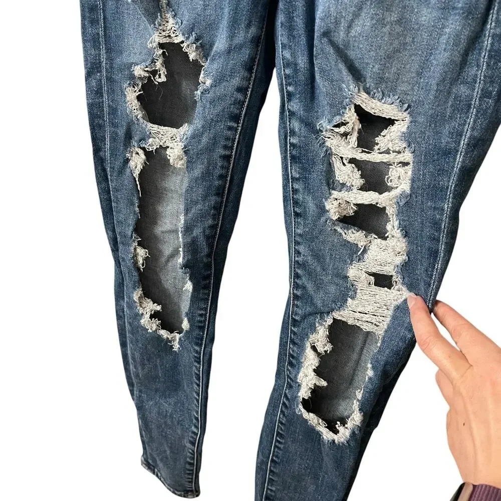 American Eagle 4 Regular HiRise Jegging Distressed Next Level Stretch - Picture 5 of 8